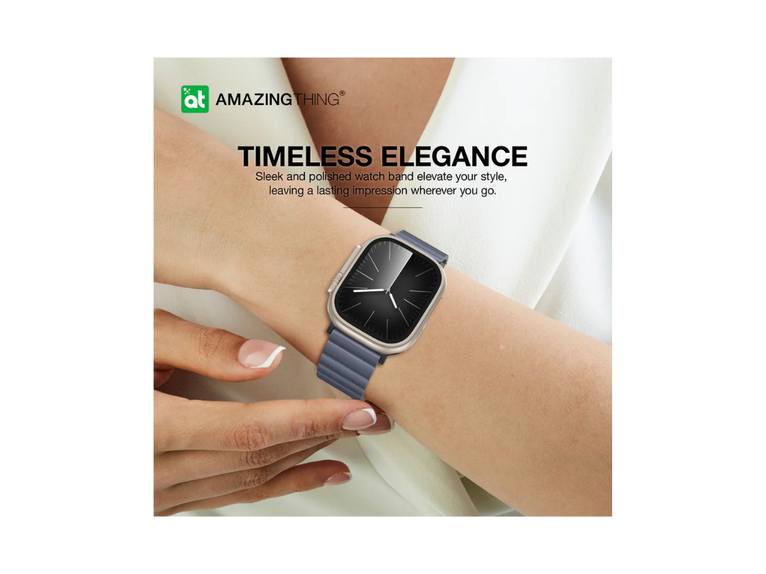 حزام جلدي AmazingThing Glamour Sense لساعة Apple Watch باللون الأزرق حزام جلدي AmazingThing Glamour Sense لساعة Apple Watch باللون الأزرق